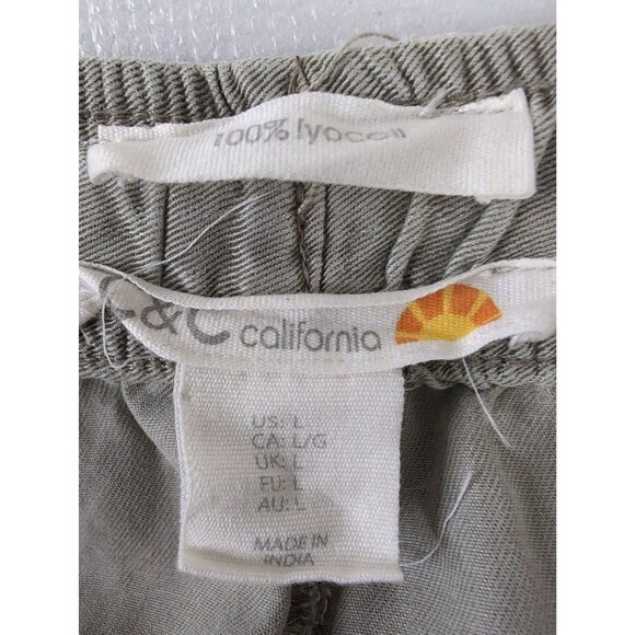 C&C California Cargo Jogger Pants Women L Green Minimalist Travel Elastic Wasit - Picture 9 of 13